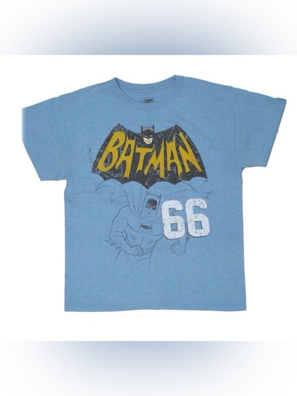Batman Blue Tee with Yellow Bat Emblem